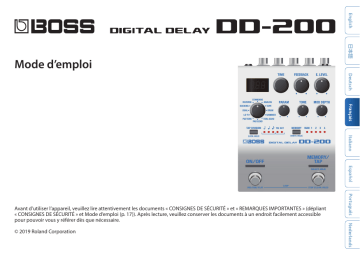 Manuel du propriétaire | Boss DD-200 Digital Delay Manuel utilisateur | Fixfr