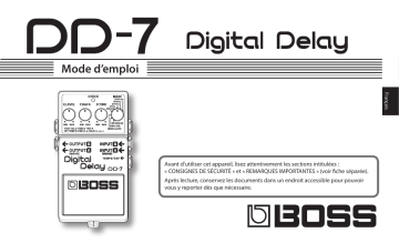 Manuel du propriétaire | Boss DD-7 Digital Delay Manuel utilisateur | Fixfr