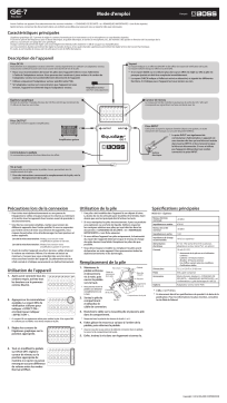 Boss GE-7 Graphic Equalizer Manuel utilisateur