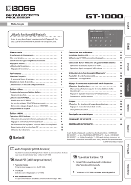 Boss GT-1000 Guitar Effects Processor Manuel utilisateur