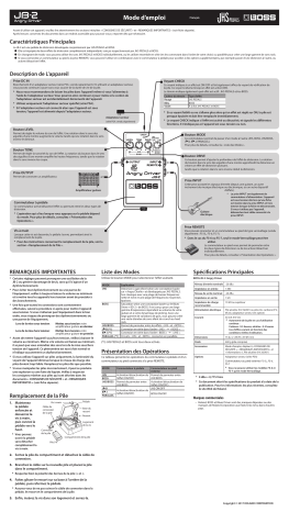 Manuel du propriétaire | Boss JB-2 Angry Driver Manuel utilisateur | Fixfr