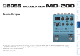 Boss MD-200 Modulation Manuel utilisateur