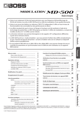 Boss MD-500 Modulation Manuel utilisateur