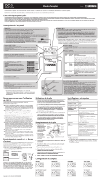 Boss OC-3 Super Octave Manuel utilisateur
