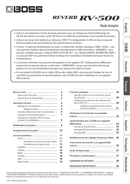 Boss RV-500 Reverb Manuel utilisateur