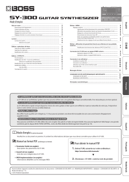 Boss SY-300 Guitar Synthesizer Manuel utilisateur