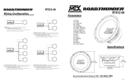 MTX RTS12-04 RoadThunder RTS12-04 12 inch 250W RMS Car Audio Subwoofer Manuel utilisateur