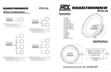 Manuel du propriétaire | MTX RTS12-04 RoadThunder RTS12-04 12 inch 250W RMS Car Audio Subwoofer Manuel utilisateur | Fixfr