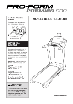 ProForm Premier 900 TREADMILL Manuel utilisateur