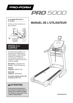 ProForm Pro 5000 TREADMILL Manuel utilisateur