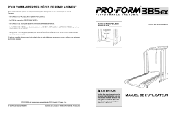 ProForm PETL3859 385 TREADMILL Manuel utilisateur