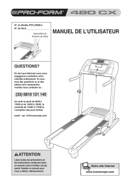 ProForm 480CX TREADMILL Manuel utilisateur