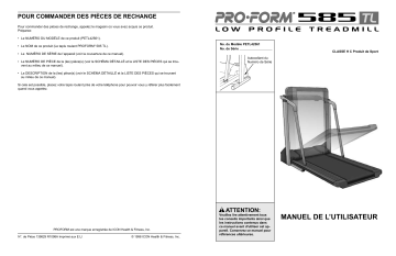 PETL4256 | Manuel du propriétaire | ProForm 585TL TREADMILL Manuel utilisateur | Fixfr