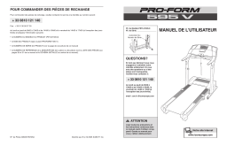 ProForm 595V TREADMILL Manuel utilisateur