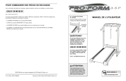 ProForm PETL5202 3.5P TREADMILL Manuel utilisateur