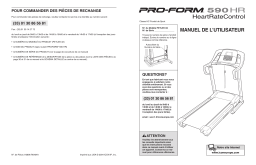 ProForm 590 TREADMILL Manuel utilisateur