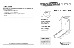 ProForm PETL5602 6.75Q TREADMILL Manuel utilisateur