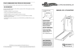 ProForm CROSSWALK TREADMILL Manuel utilisateur