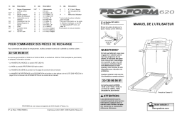 ProForm PETL6201 620 TREADMILL Manuel utilisateur