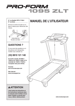 ProForm PETL71709 STYLE 8000 TREADMILL Manuel utilisateur