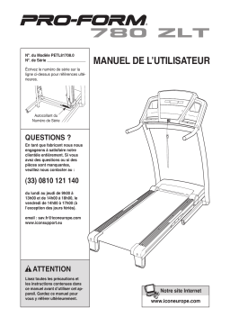 ProForm PETL81708 780ZLT TREADMILL Manuel utilisateur