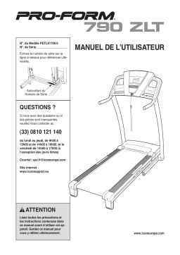 ProForm PETL91709 790 ZLT TREADMILL Manuel utilisateur