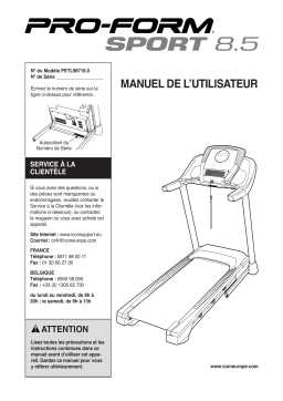 ProForm Sport 8.5 TREADMILL Manuel utilisateur