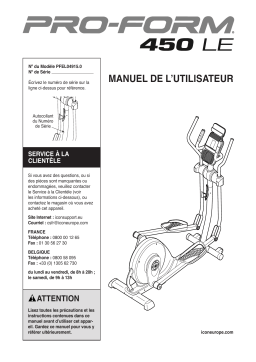 ProForm PFEL04915 450 LE ELLIPTICAL Manuel utilisateur