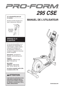 ProForm 295 CSE ELLIPTICAL Manuel utilisateur