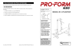 ProForm PFEMBE7630 630 BENCH Manuel utilisateur