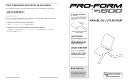 ProForm PFEVBE0924 C600 BENCH Manuel utilisateur