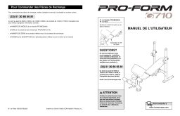 ProForm PFEVBE3333 G710 BENCH Manuel utilisateur