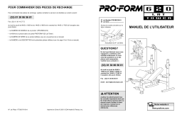 ProForm 620 BENCH Manuel utilisateur