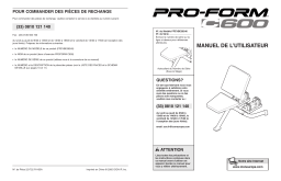 ProForm PFEVBE3924 C600 BENCH Manuel utilisateur