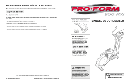 ProForm 950RXI ELLIPTICAL Manuel utilisateur