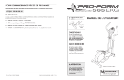 ProForm 565 EKG ELLIPTICAL Manuel utilisateur