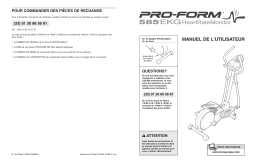 ProForm 585EKG ELLIPTICAL Manuel utilisateur