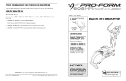 ProForm 605 ELLIPTICAL Manuel utilisateur