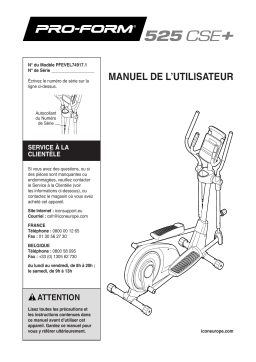 ProForm 525 CSE  ELLIPTICAL Manuel utilisateur