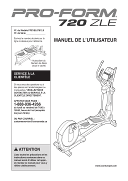 ProForm 720 ZLE ELLIPTICAL Manuel utilisateur