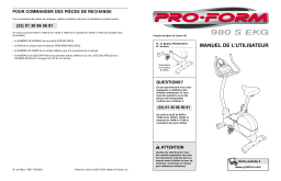 ProForm 980S BIKE Manuel utilisateur