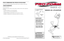 ProForm PFEVEX2302 985C BIKE Manuel utilisateur