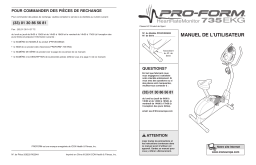 ProForm PFEVEX2983 735 EKG BIKE Manuel utilisateur