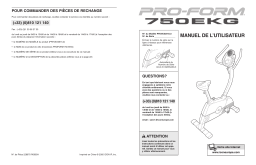 ProForm PFEVEX3915 750EKG BIKE Manuel utilisateur