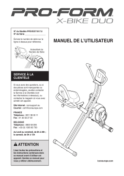 ProForm X-Bike duo Exercise Bike Manuel utilisateur