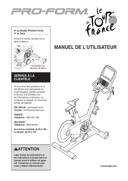 ProForm PFEVEX71919 Tour De France BIKE Manuel utilisateur