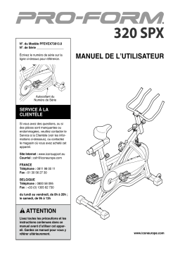 ProForm PFEVEX73813 320 SPX BIKE Manuel utilisateur