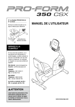 ProForm PFEVEX74914 350 CSX BIKE Manuel utilisateur