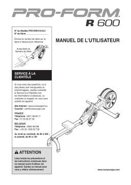 ProForm R600 ROWER Manuel utilisateur