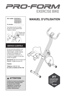 ProForm PFEX78918  Exercise Bike Manuel utilisateur